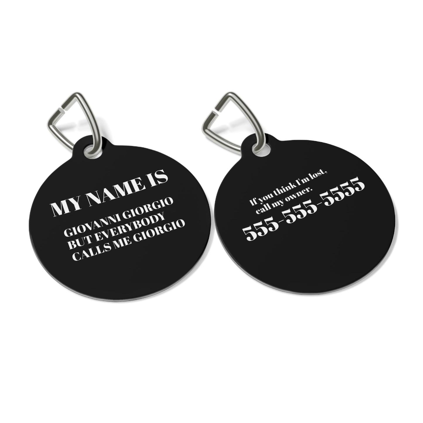 Customizable Pet Tag – Custom Name & Contact Info Tag for Dogs & Cats