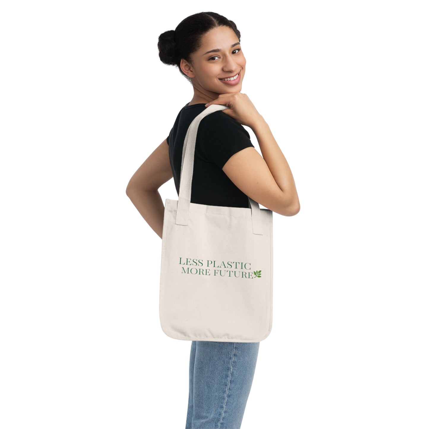 Organic Tote Bag - Less Plastic More Future🌿