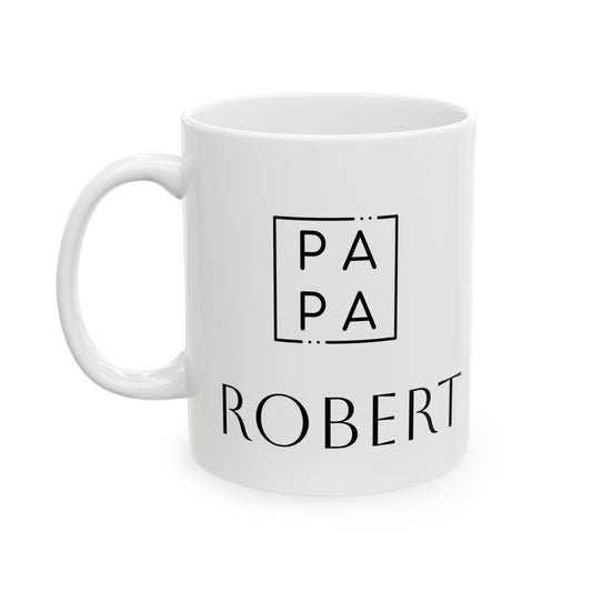 Customizable Ceramic Mug , PAPA + Name (11oz,15oz)