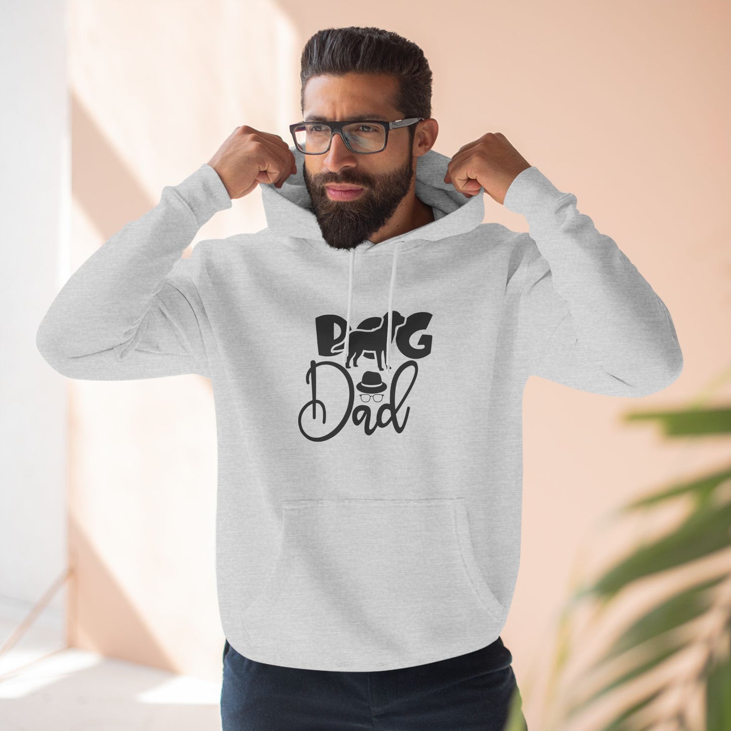 Three-Panel Fleece Hoodie Dog Dad