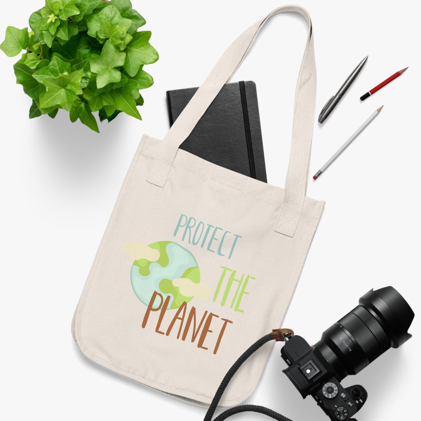 Tote Bag Organic canva- "Protect the Planet"
