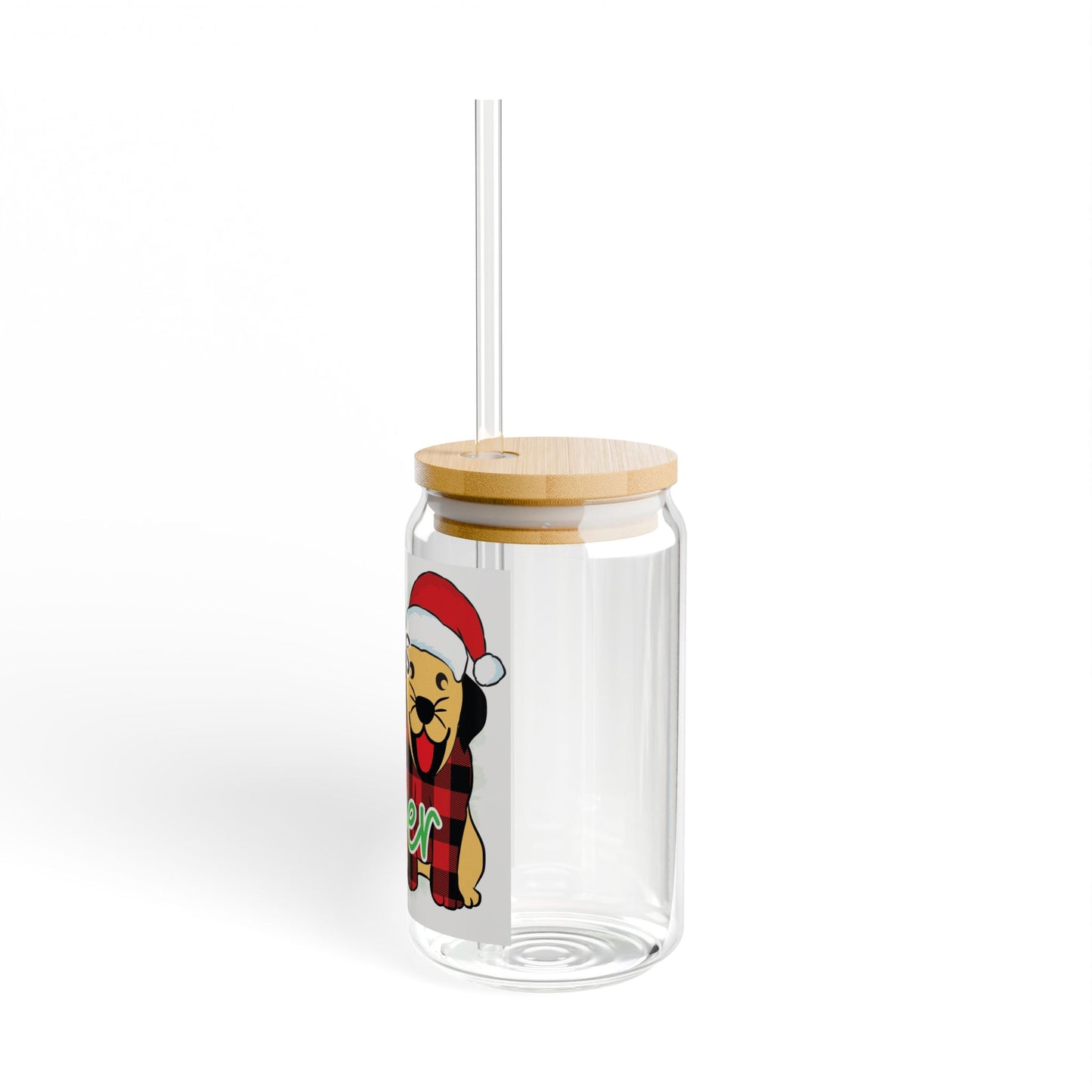 Sipper Glass, Santa´s Little Yelper 16oz